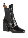 CHLOÉ Wave Croc-Embossed Leather Chelsea Boots