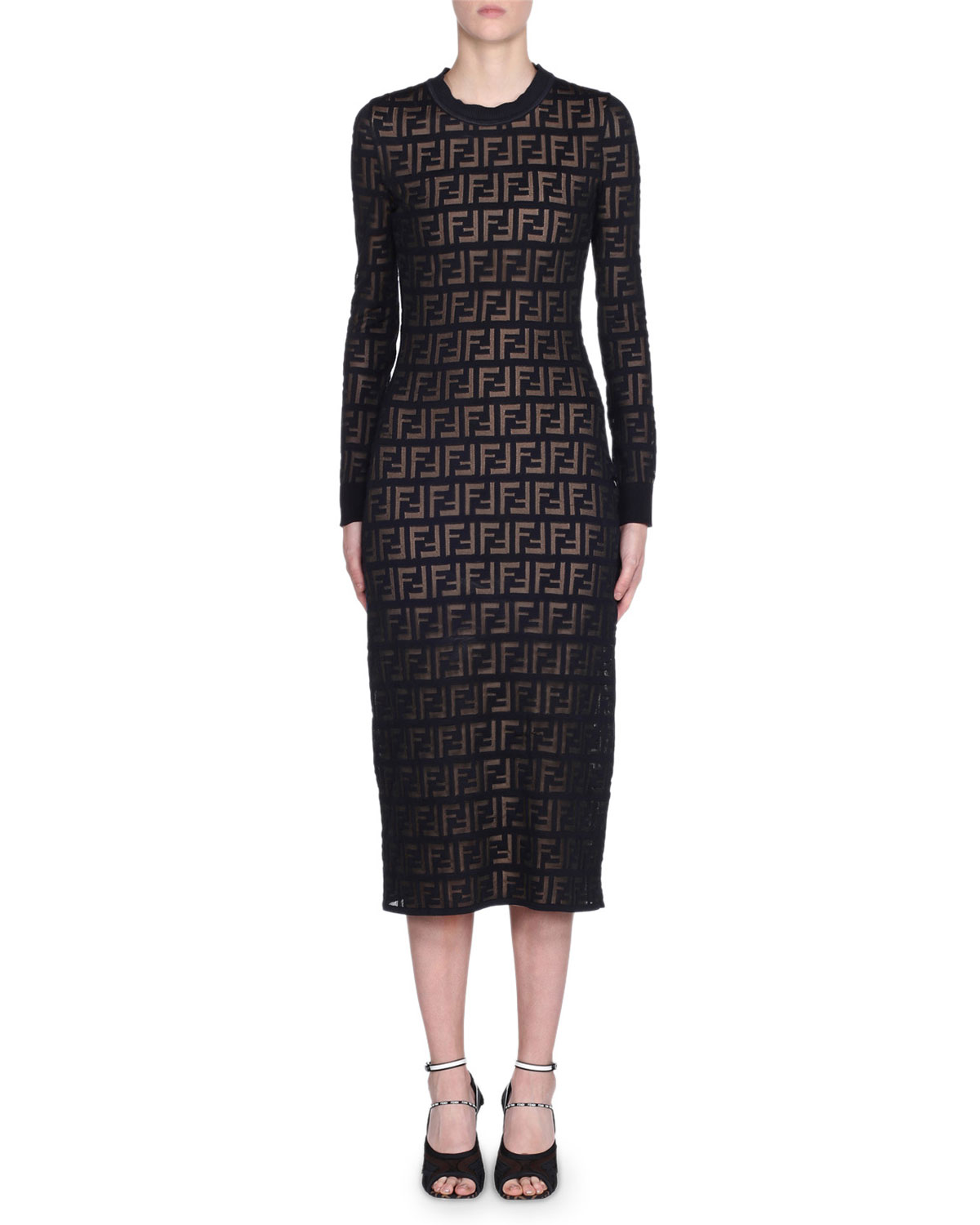 fendi logo bodycon dress