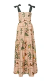 AGUA BY AGUA BENDITA HERBARIUM FLORAL-PRINT LINEN MAXI DRESS,722038