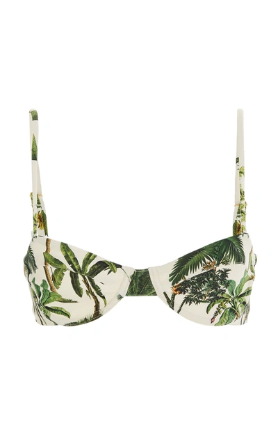 Agua By Agua Bendita Magdalena Printed Bustier Bikini Top In Multi