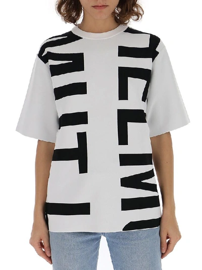 Helmut Lang Viscose-blend Logo Tee In White