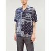 Sacai Bandana Print Shirt In Navy