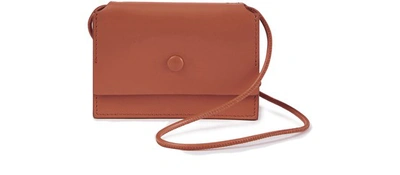 Acne Studios Change Purse With Flap In Almond Brown