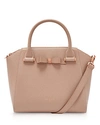 TED BAKER Janne Bow Detail Pebbled Leather Zip Tote,XH9W-XB71-JANNE