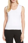 Ming Wang Scoop Neck Tank In White