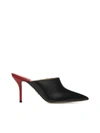 Paul Andrew Certosa Point Toe Mule 85 In Nero Rosso