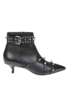 RED VALENTINO RED VALENTINO BLACK LEATHER ANKLE BOOTS,10797544