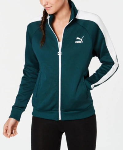 Puma Classic T7 Relaxed Track Jacket In Green