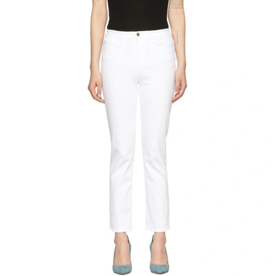 Frame Le Sylvie High-rise Straight Jeans In Weiss