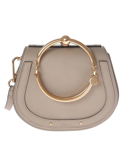 Chloé Chloe Small Nile Bracelet Bag Calfskin & Suede In Grey In Motty Grey