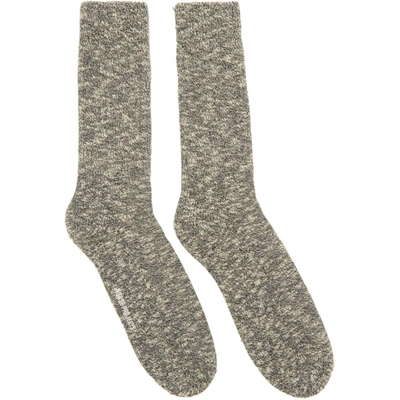 Norse Projects Navy And White Ebbe Socks In Dark Navy