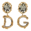 DOLCE & GABBANA DOLCE AND GABBANA GOLD DG CRYSTAL ENGRAVED EARRINGS