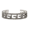 GUCCI SILVER SQUARE G CUFF BRACELET