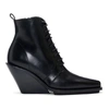 ANN DEMEULEMEESTER ANN DEMEULEMEESTER BLACK LACE-UP WEDGE BOOTS