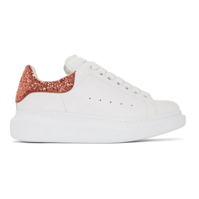 Alexander Mcqueen White & Red Glitter Oversized Sneakers