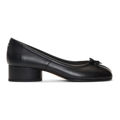 Maison Margiela Tabi 30mm Leather Ballerina Pumps In Black