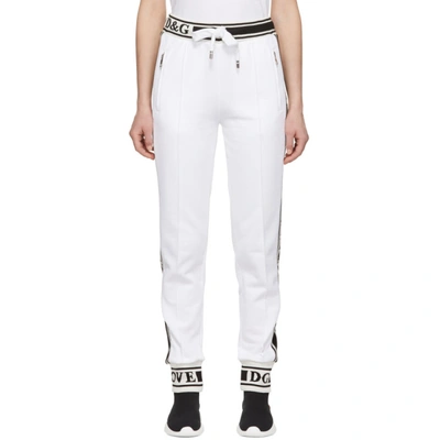 Dolce & Gabbana Dolce And Gabbana White Logo Lounge Pants In W0800 White