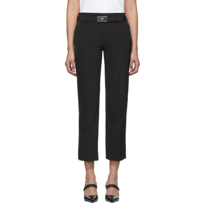 Prada Black Square Belt Trousers