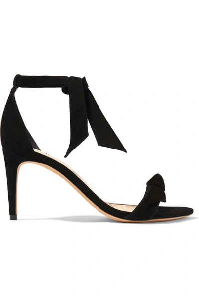 Alexandre Birman Clarita Bow-embellished Suede Sandals In Black