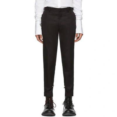 Alexander Mcqueen Men's Solid Twill Tapered Trousers In 1000  Black