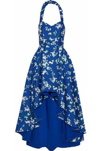 Alice And Olivia Harper Sweetheart Floral-print High Low Evening Ball Gown In Blue