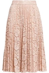 KATE SPADE WOMAN MA CHERIE PLEATED LACE SKIRT BLUSH,GB 2507222119241024