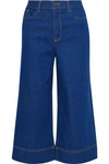 ALICE AND OLIVIA ALICE + OLIVIA WOMAN CROPPED HIGH-RISE WIDE-LEG JEANS BLUE,3074457345619045253