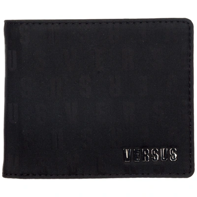 Versus Men's Genuine Leather Wallet Credit Card Bifold In Black