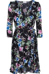 MILLY AUDREY FLORAL-PRINT SILK CREPE DE CHINE MINI DRESS,3074457345620012326