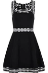 MILLY MILLY WOMAN PANELED KNITTED MINI DRESS BLACK,3074457345620011399