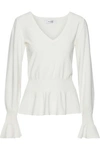 MILLY FLUTED STRETCH-KNIT TOP,3074457345620012306