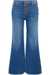 ALICE AND OLIVIA ALICE + OLIVIA WOMAN CROPPED HIGH-RISE WIDE-LEG JEANS LIGHT DENIM,3074457345619161210