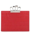 ALEXANDER MCQUEEN JEWELLED SMALL FOUR-RING LEATHER CLUTCH,P00366032