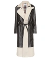 BALENCIAGA LEATHER AND CANVAS COAT,P00366422