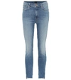 Mother The Stunner Cropped Mid-rise Skinny Jeans In Blue