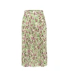 VETEMENTS PLEATED FLORAL CRÊPE SKIRT,P00364090