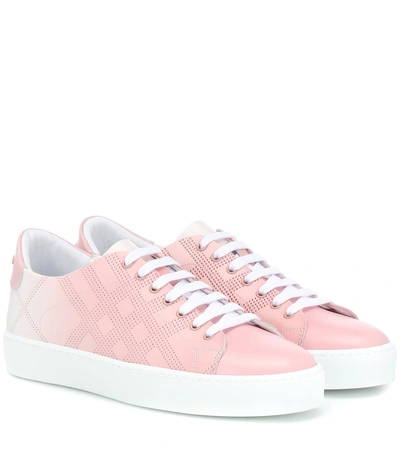 Burberry Women's Westford Perforated Check Low-top Sneakers In Pink