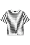 Atm Anthony Thomas Melillo Striped Crewneck Short-sleeve Jersey Boy Tee In Black
