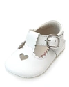 L'AMOUR SHOES GIRL'S ROSALE HEART CUTOUT LEATHER MARY JANE CRIB SHOES, BABY,PROD144880350