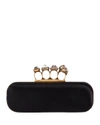 ALEXANDER MCQUEEN JEWELED FOUR-RING CLUTCH BAG,PROD145500033