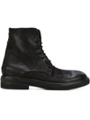Marsèll Distressed Combat Boots - Black In Black