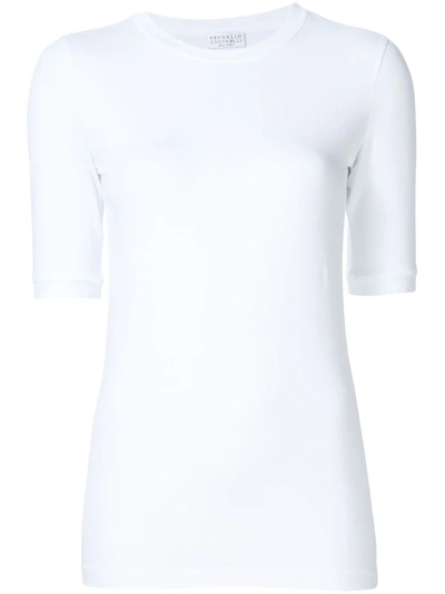 Brunello Cucinelli Half Sleeve T-shirt In White