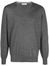 Brunello Cucinelli V-neck Pullover In Grey