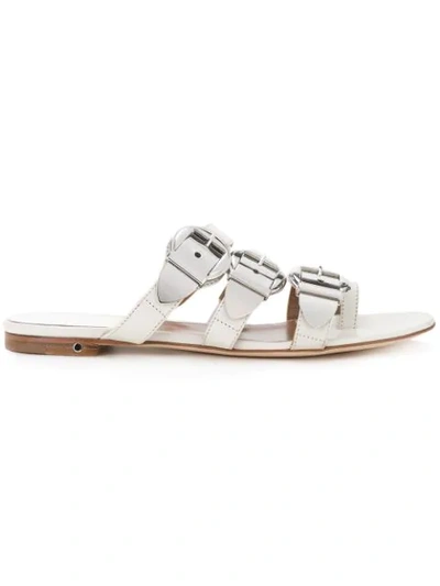 Laurence Dacade Buckled Sliders In White