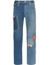 CHILDREN OF THE DISCORDANCE MID RISE CONTRASTING DENIM PATCH JEANS
