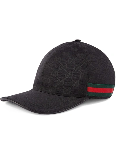 Gucci Black Canvas Original Gg Baseball Cap