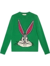Gucci Bugs Bunny Guccy Knitted Wool Sweater In Green