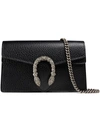 Gucci Super Mini Dionysus Leather Shoulder Bag In Black