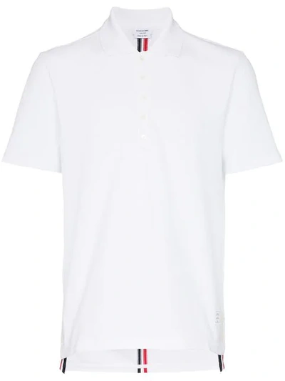 Thom Browne 后面三条纹全棉polo衫 - 白色 In White