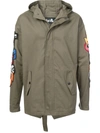 Haculla Hacmania Patch Hooded Coat In Green